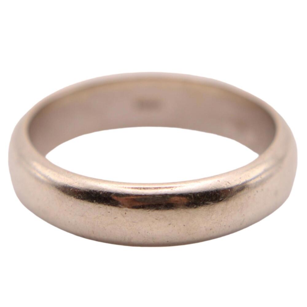 Vintage 14kt White Gold Plain Wedding Band Thumb Pinky Ring